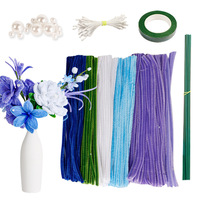 Kits de fleurs artificielles faits main en gros, matériaux DIY pour bouquets de fleurs en fil de fer, vente en gros