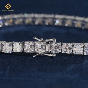 ZUANFA JEWELRY Moissanite 925 Silver Popular GRA Certified Asscher Cut 5*5MM Tennis <b>Bracelet</b> - Product Image 3