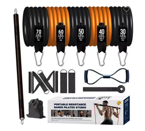 <span class=keywords><strong>Bandes</strong></span> <span class=keywords><strong>élastiques</strong></span> d'exercice avec logo personnalisé avec poignées et ancre de porte Barre de Pilates de <span class=keywords><strong>musculation</strong></span> réglable avec <span class=keywords><strong>bandes</strong></span> de résistance - Product Image 6