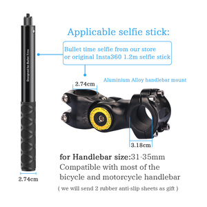 Support panoramique invisible HONGDAK pour moto et vélo, compatible avec GoPro <span class=keywords><strong>Max</strong></span>, Hero 10, Insta360 One et caméras DJI Action. - Product Image 6