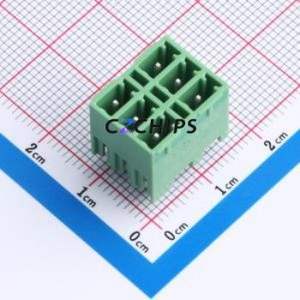 DB2EVHB-3.81-2*3P-GN Plug-in Terminal Block Through hole,P=3.81mm Connector Board-to-Board / Socket - Closed 2x3P 3.81mm Green - Product Image 1