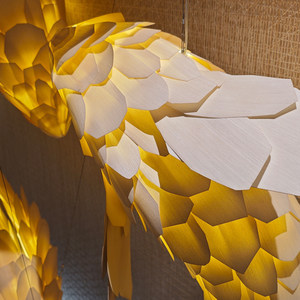 Lustre en forme de poisson, doré, à six têtes, lumière LED, pour hôtel, restaurant, hall, luminaire décoratif artistique - Product Image 5