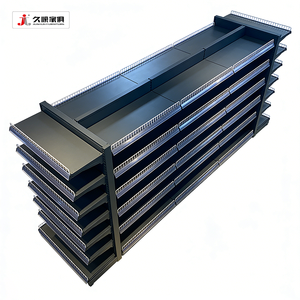 Estanterías Metálicas de Doble Cara JIUSHUN para Exhibición de Productos, Estantes para Supermercados con Barandas Pequeñas - Product Image 3