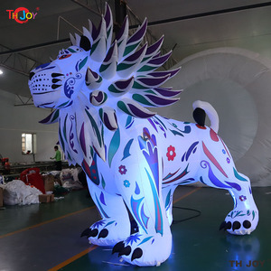 Spedizione Aerea Gratuita <span class=keywords><strong>Leone</strong></span> Gonfiabile Gigante Colorato da 6m/20ft per Esterni con Luci LED per Pubblicità e Decorazione - Product Image 5