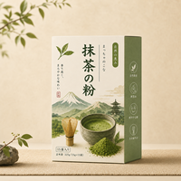 Boîte personnalisée pour thé vert matcha, emballage alimentaire imperméable de qualité supérieure, doublure en éponge, laminage mat gaufré, style japonais, logo personnalisé