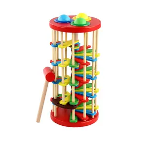 Wooden colorful rotating ball falling ladder toys hand eye coordination educational toys for early childhood education