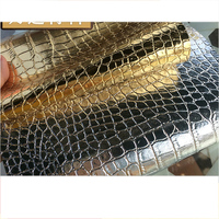 Tissu en cuir PVC directement de l'usine, motif crocodile argenté et doré pour sacs