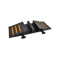 Rampe de protection robuste en caoutchouc pour câbles et tuyaux, 2 canaux, cache-câbles de sol, protection pour tuyaux d'incendie et d'eau, pente de sécurité