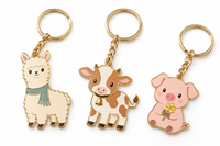 Porte-clés en métal émaillé personnalisé avec logo d'animaux de ferme, cadeau promotionnel en gros, fournisseur et fabricant en vrac