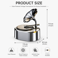 Diffuseur de voiture vintage style gramophone, désodorisant multifonctionnel, ornement rotatif pour tableau de bord, rechargeable avec tablette parfumée en plastique