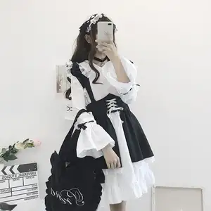 Lolita hizmetçi prenses elbiseler Anime kostümleri artı boyutu Cosplay parti giysileri çünkü yetişkin kızlar için elbise