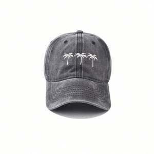 Casquette de baseball brodée motif cocotier, style sportif, pour homme et femme, en coton délavé, idéale pour le golf et les activités de plein air - Product Image 3