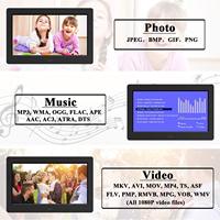 Panel IPS Mendukung Slideshow, Musik Latar, Pemutaran Video, Bingkai Foto Digital 7 8 9 10 INCI dengan Remote Control, USB, Kartu SD