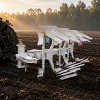 Charrue réversible hydraulique à 5 socs montée sur tracteur, cultivateur agricole
