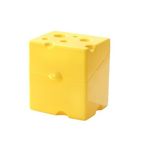 Yellow Plastic <b>Cheese</b> <b>Storage</b> Box With Flip Lid And Partitioned Compartments For Kitchen Use - Product Image 1