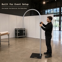 Support de Lustre Réglable de 6 à 10 Pieds, Cadre Vertical, Semicercle de 3 Pieds, Plaque de Base de 450 mm, Connecteur de 25 cm, Support d'Éclairage pour Événements
