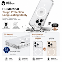 Coque transparente ATB pour iPhone 18 Pro Max, anti-traces de doigts, magnétique N52, antichoc, TPU PC, coque magnétique