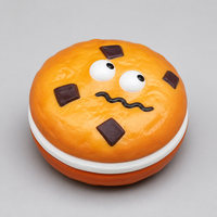 Jouets anti-stress à presser en forme de biscuits, viscoses et à remontée lente, avec visages amusants, formes alimentaires Kawaii, en PU, unisexe, vente en gros