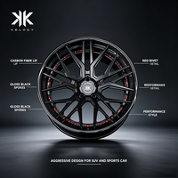 Rines Forjados de Aleación de Aluminio y Fibra de Carbono, Color Negro Mate con Remaches Rojos, Nuevos de 19-22 Pulgadas 5x112/120/130 para Mercedes y Audi
