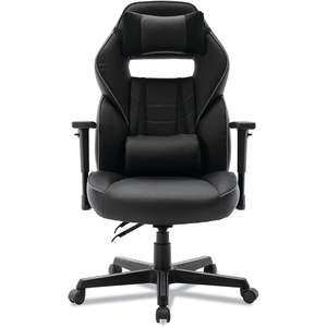 Chaise de jeu ergonomique de style racing Alera, supporte 275 lb, hauteur d'assise 15,91 po, 19,8 po, garniture en PU noir/gris, assise/dossier en métal - Product Image 6