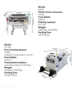 Worldcolor הדפסת מכונה מחיר A3 13 אינץ dtf מדפסת מכונת דפוס דיגיטלי הדפסת dtf מדפסת 30cm כפול ראש עם שייקר
