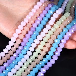 Perles OLeeya 8 mm facettées scintillantes en vrac, perles rondelles en verre cristal AB avec trou pour la fabrication de bijoux et colliers DIY - Product Image 3