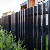Clôture de jardin en aluminium sur mesure, panneau à lames verticales de 6 à 8 pieds, revêtement poudré, style moderne australien, clôture de sécurité