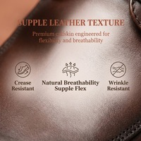 Chaussures en cuir pour hommes, sur mesure, avec logo OEM, en cuir véritable brun foncé, lacées, à semelle épaisse, pour le bureau et les affaires