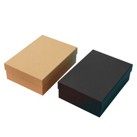Boîte cadeau rigide écologique personnalisable avec couvercle et base en carton kraft noir 1200 g/m² pour bijoux, cosmétiques, montres, chaussures, cadres photo