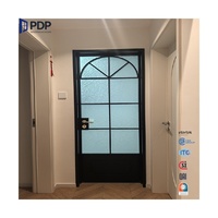 Parrilla delantera de entrada principal minimalista para puerta abatible de aleación de aluminio de estilo Vintage francés de lujo PDP para uso exterior de Villa de baño