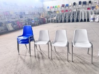 Chaise de conférence moderne robuste et durable, empilable et emboîtable, avec structure en acier écologique pour usage commercial, scolaire et professionnel