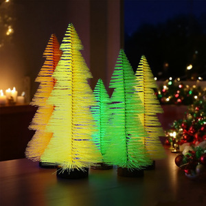 Arbre de noël Mini ornement de bureau coloré <span class=keywords><strong>tour</strong></span> pin décoration PVC Fluorescent pour enfant vente chaude réutilisable - Product Image 2