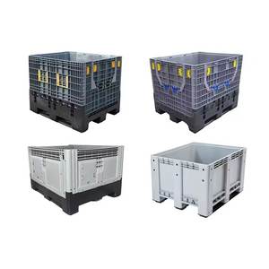 Cesta <span class=keywords><strong>de</strong></span> Almacenamiento <span class=keywords><strong>de</strong></span> Plástico Plegable, Apilable, Ecológica, Reciclable y Encajable <span class=keywords><strong>de</strong></span> Alta Capacidad y Resistencia con Diseño Perforado - Product Image 2