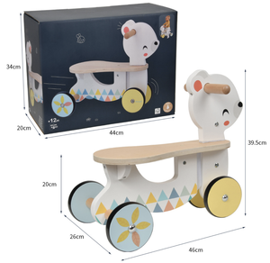 Деревянная каталка-балансир для детей 3-7 лет, без педалей, в форме медведя, унисекс, с защитой от опрокидывания - Product Image 6