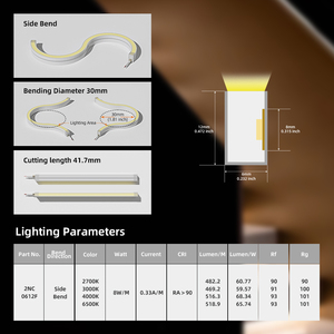 Tira de LED de Neón Flexible de Alta Luminosidad, 24V, 6mm, Impermeable, Vista Lateral, para Líneas Arquitectónicas - Product Image 2