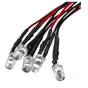 Luz indicadora precableada de 12V, luz LED de 5mm y 8mm, Mini lámpara piloto, diodo precableado, blanco, rojo, verde, azul y amarillo - Product Image 4