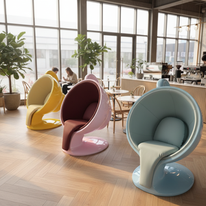 Silla Tapizada de Fibra de Vidrio de Grado Comercial, Taza de Café Nórdica de FRP, Asiento Acolchado para Salón - Product Image 1