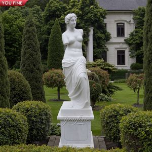 Sculpture de la déesse Vénus de Milo en marbre blanc classique YOUFINE pour les jardins formels et les propriétés extérieures - Product Image 6