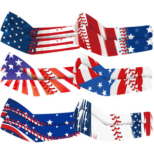 Childrens Breathable Sun Protection Arm Sleeves American Flag Print Ice Silk Outdoor Sports Sleeve For Kids Cycling - Product Image 5
