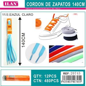 Laccio per scarpe Ilan 140 cm azzurro per sneakers - Product Image 3
