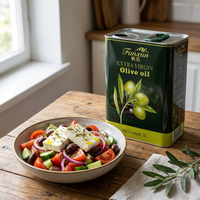 Boîte en fer blanc rectangulaire personnalisée de 3 L pour huile d'olive extra vierge, emballage alimentaire en métal avec poignée