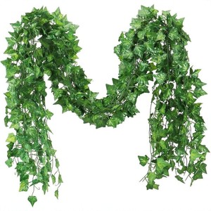 Guirlande de lierre artificiel ZHJIAU, 200 cm, verte, pour décoration de mariage, maison et aménagement paysager - Product Image 1