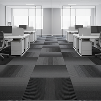 Ubin Karpet Kantor Polipropilena 50x50cm yang Dapat Dilepas, Ubin Karpet Komersial Jacquard Patchwork Cut Pile