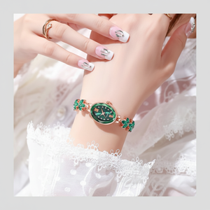 Orologio da polso da donna Lilia al quarzo verde alla moda orologio da donna in acciaio inossidabile - Product Image 1