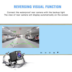Zimtop carcam hd 4,3 pulgadas full hd 1080 p hd 720 p vehículo blackbox cámaras dual espejo retrovisor de coche dvr - Product Image 4
