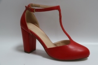 Sepatu Dansa Latin Baotou Wanita Hak Tinggi Sol Lembut Sepatu Salsa Panggung Bagian Atas Kulit Sol Luar Kulit Sapi Tahan Aus