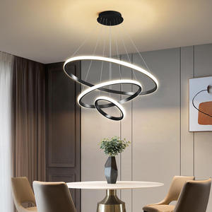 Lámpara Colgante LED de Aluminio <span class=keywords><strong>Heny</strong></span>, Estilo Minimalista y Lujoso para Dormitorio, Arte Moderno Personalizado, en Blanco/Dorado/Negro - Product Image 2