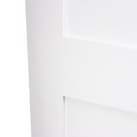 32 dans. X 80 dans. Shop80x 1-3/8 po. Shaker électrique blanc, à 2 panneaux, noyau solide, porte coulissante intérieure en bois pour grange