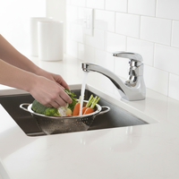 Robinet de lavabo moderne en laiton chromé avec mitigeur monocommande et cartouche céramique M-Press