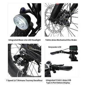 Livraison gratuite USA Entrepôt Spot Meilleur 48v 750w Alliage d'aluminium 120km Longue Portée Gros Pneu Mountain E Bike Ebike Vélo électrique - Product Image 3
